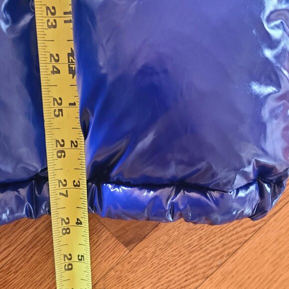 Weekend sale Men's Puffer Hoodie Quilted Patent Nylon Jacket BLUE XS $398 NWOT - Picture 6 of 8